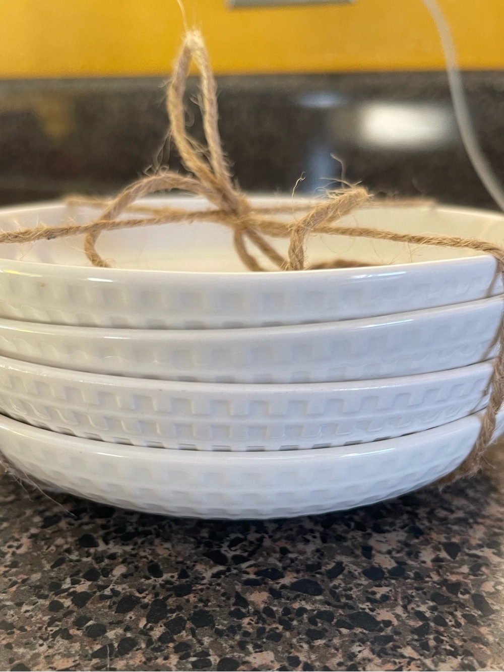 White Ceramic Medium Plates - Set of 4